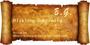 Blikling Gabriella névjegykártya